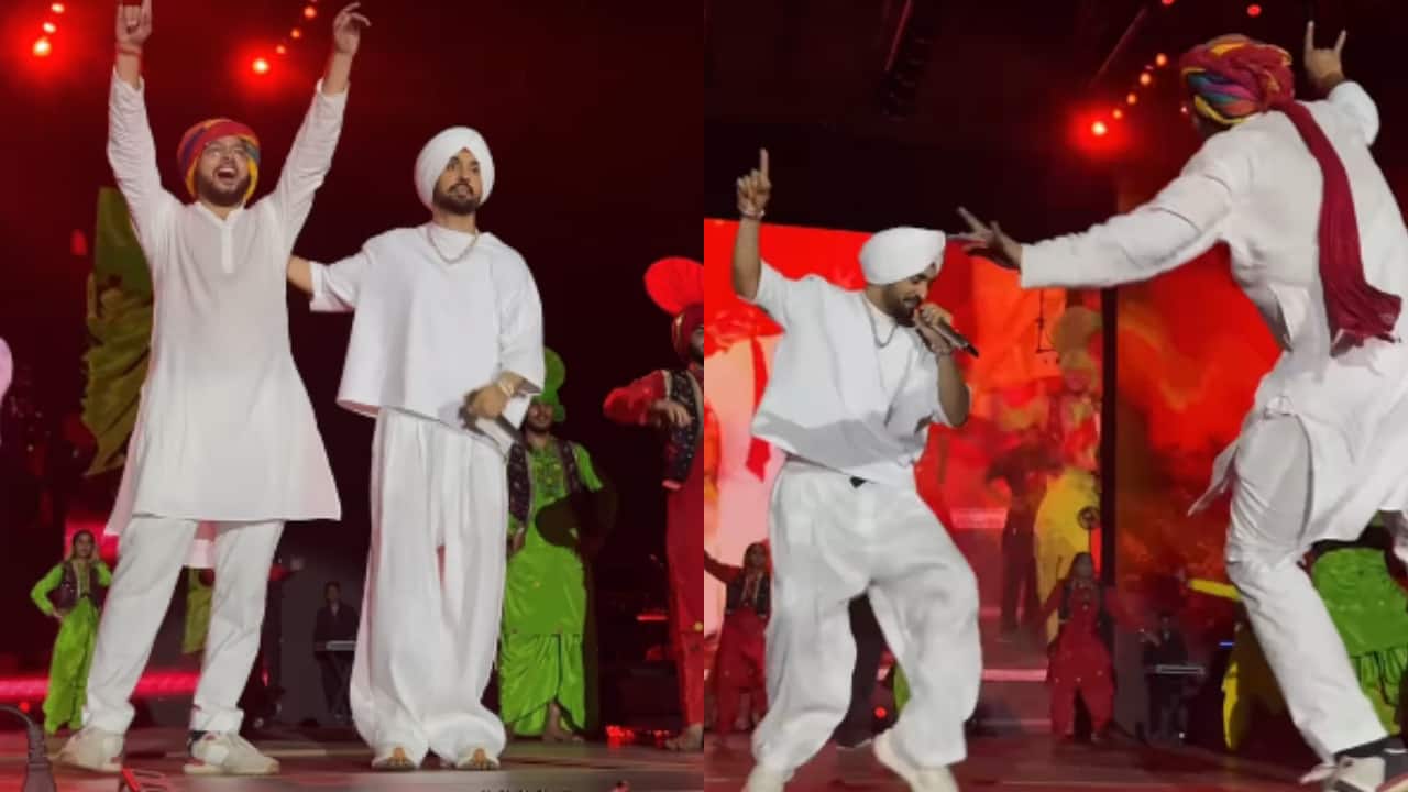 Diljit Dosanjh performs bhangra with a Marwari fan on Main Hoon Punjab at Jaipur concert, says, "Ye pagdi humari shaan hai", watch video