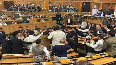 The Jammu and Kashmir assembly saw commotion amid debate over the resolution for restoration of statehood
