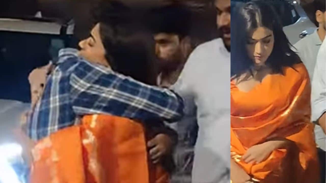 Rashmika Mandanna looks stunning in orange saree at bestie shravya varma's wedding, watch