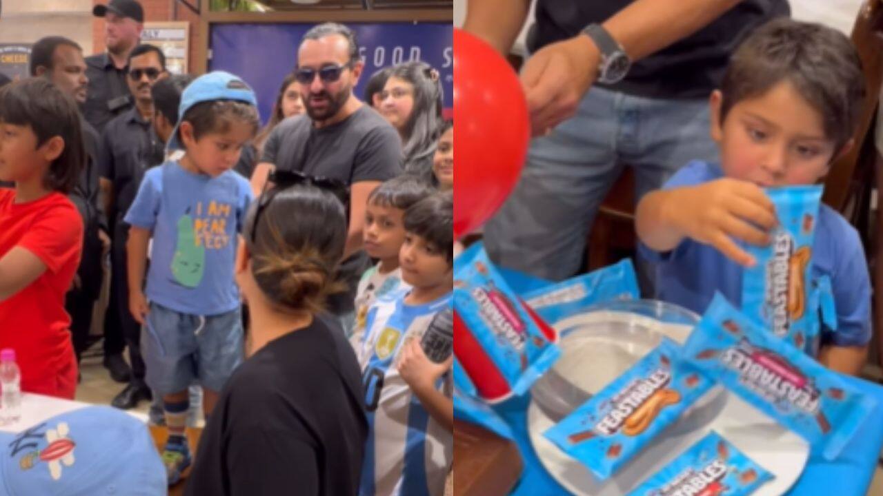 Kareena Kapoor Khan’s son Jeh pulls off the cutest chocolate heist at Mr Beast and Logan Paul's event; Saif Ali Khan reacts - watch video