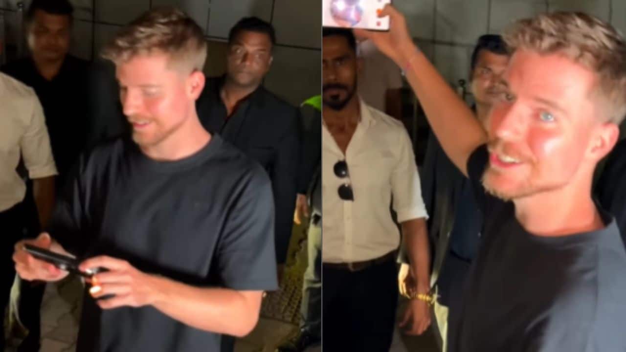 YouTuber MrBeast clicks pictures with paparazzi in Mumbai and interacts with them, watch video