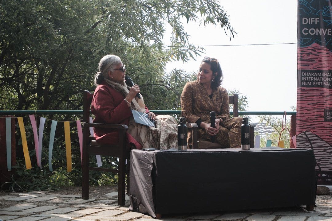 Programme coordinator Bina Paul and actor Shahana Goswami in conversation at DIFF 2024.