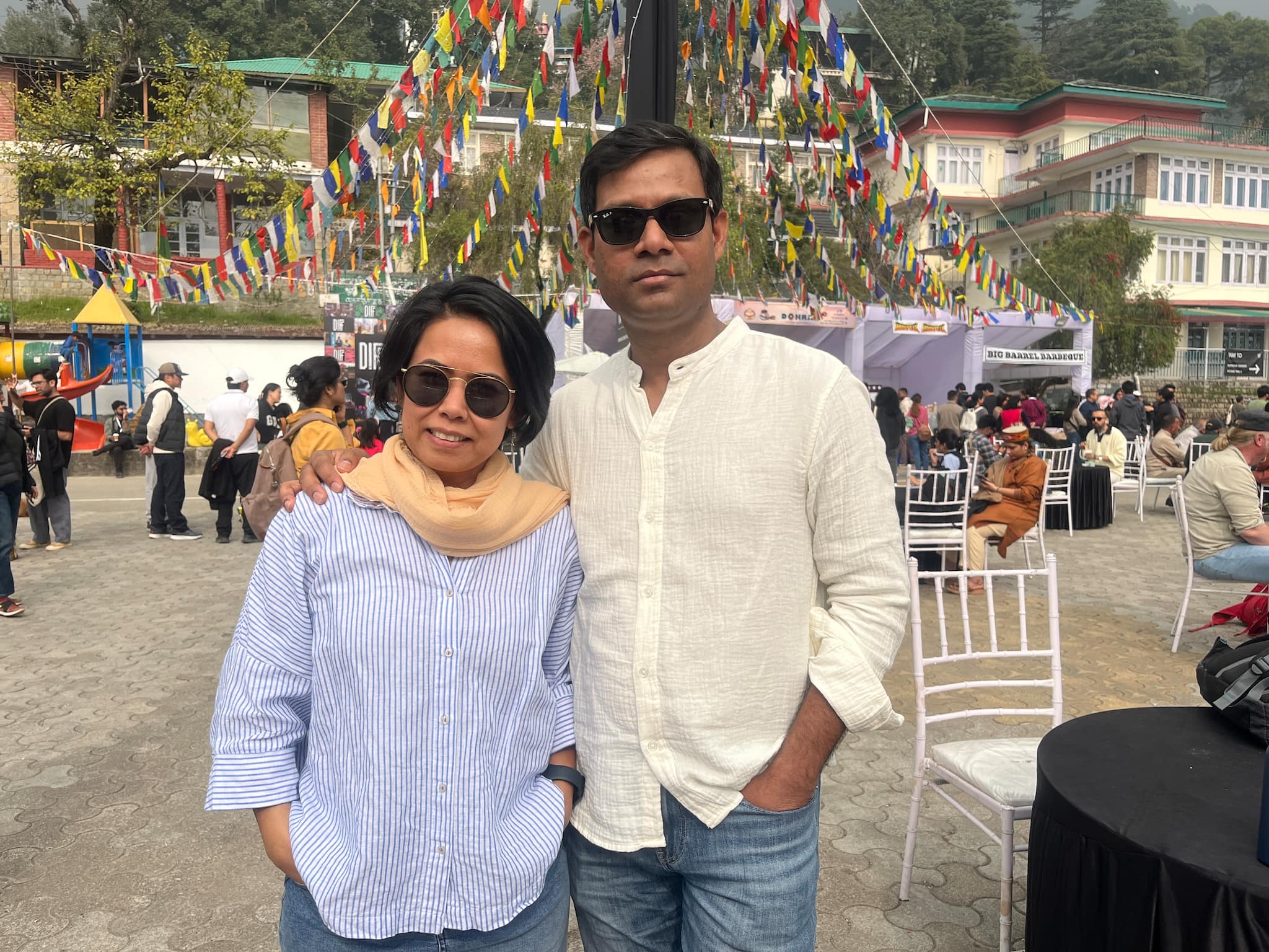 Nepali filmmaker Deepak Rauniyar (left) and actor-producer Asha Magarati at DIFF 2024.