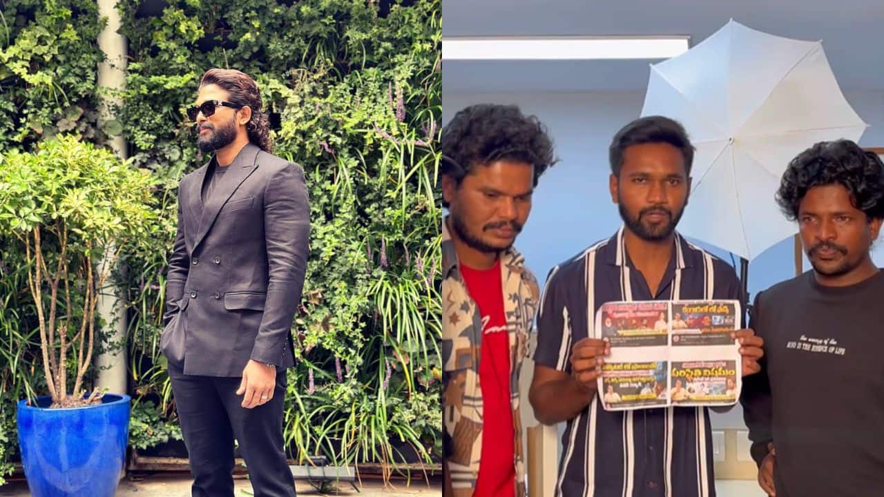 Allu Arjun fans protest at a YouTube channel's office over defamatory content about actor and wife Sneha