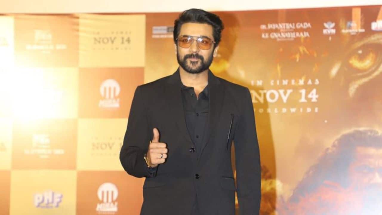 Suriya starrer Kanguva team arrive for mega Pre-Release event in Mumbai