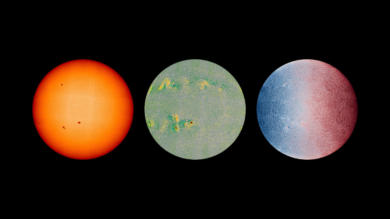 ESA Solar Orbiter's new full Sun views show sunspots, magnetic fields, and restless plasma in stunning detail