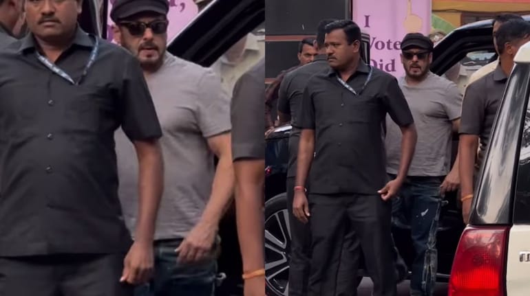 Salman Khan arrives amid tight security to cast his vote in Maharashtra  Elections