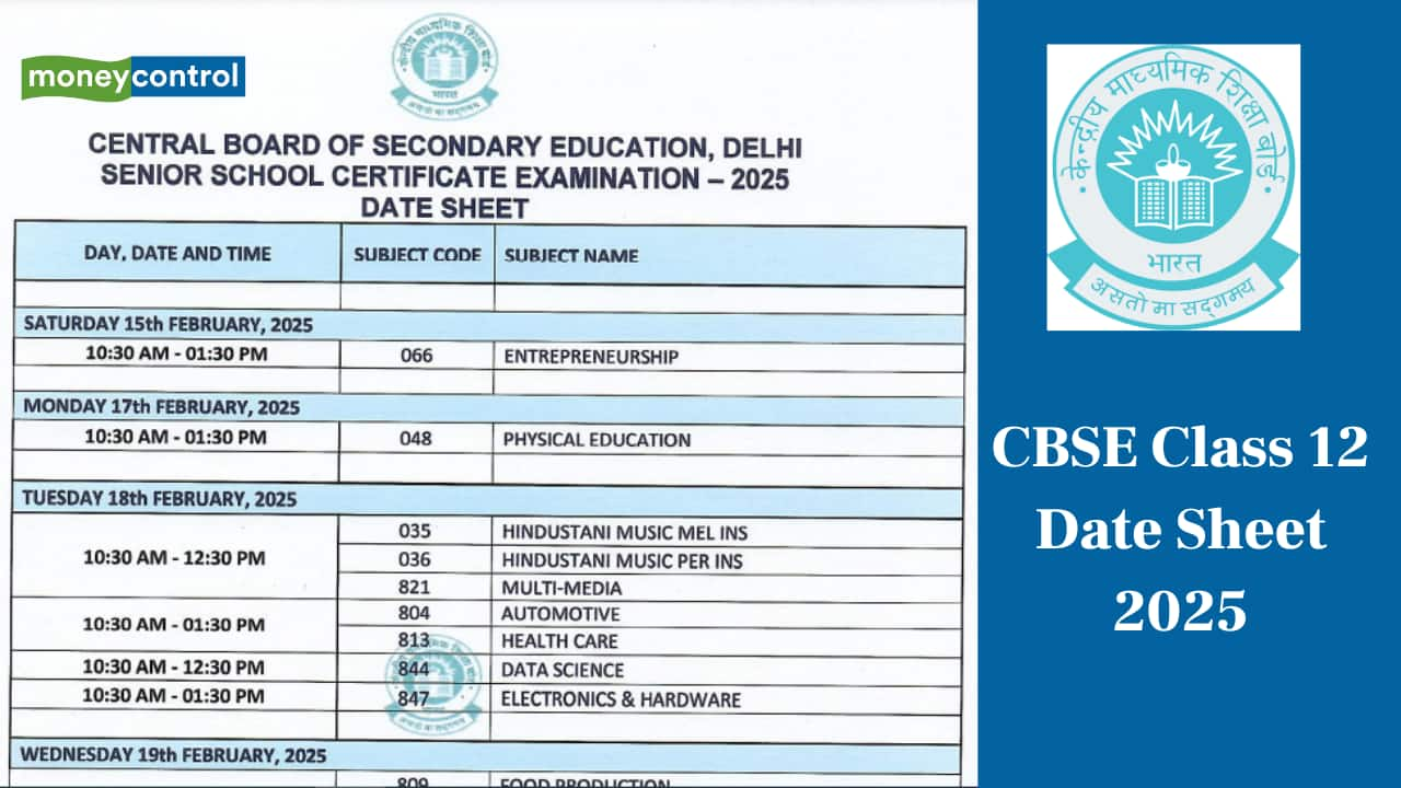 CBSE Class 12 Exam Date Sheet 2025 Released; Check Complete Timetable Here