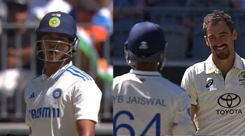 Yashasvi Jaiswal tells Mitchell Starc he's 'too slow'. (Photo: X)