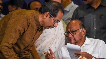 The defeat in the Maharashtra election results leaves Uddhav Thackeray (L) and Sharad Pawar's political future in doldrums. (File Photo: PTI) 
