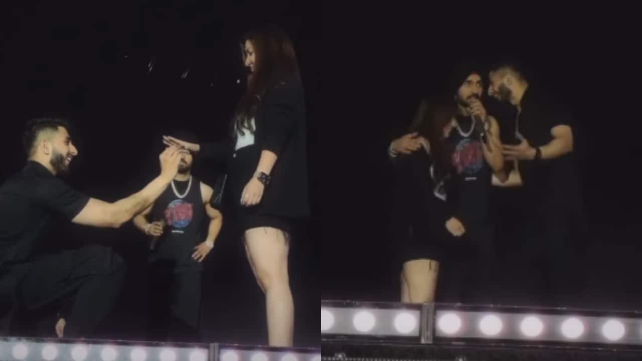 Diljit Dosanjh claps and cheers as man proposes to his girlfriend for marriage on the stage of his Pune concert