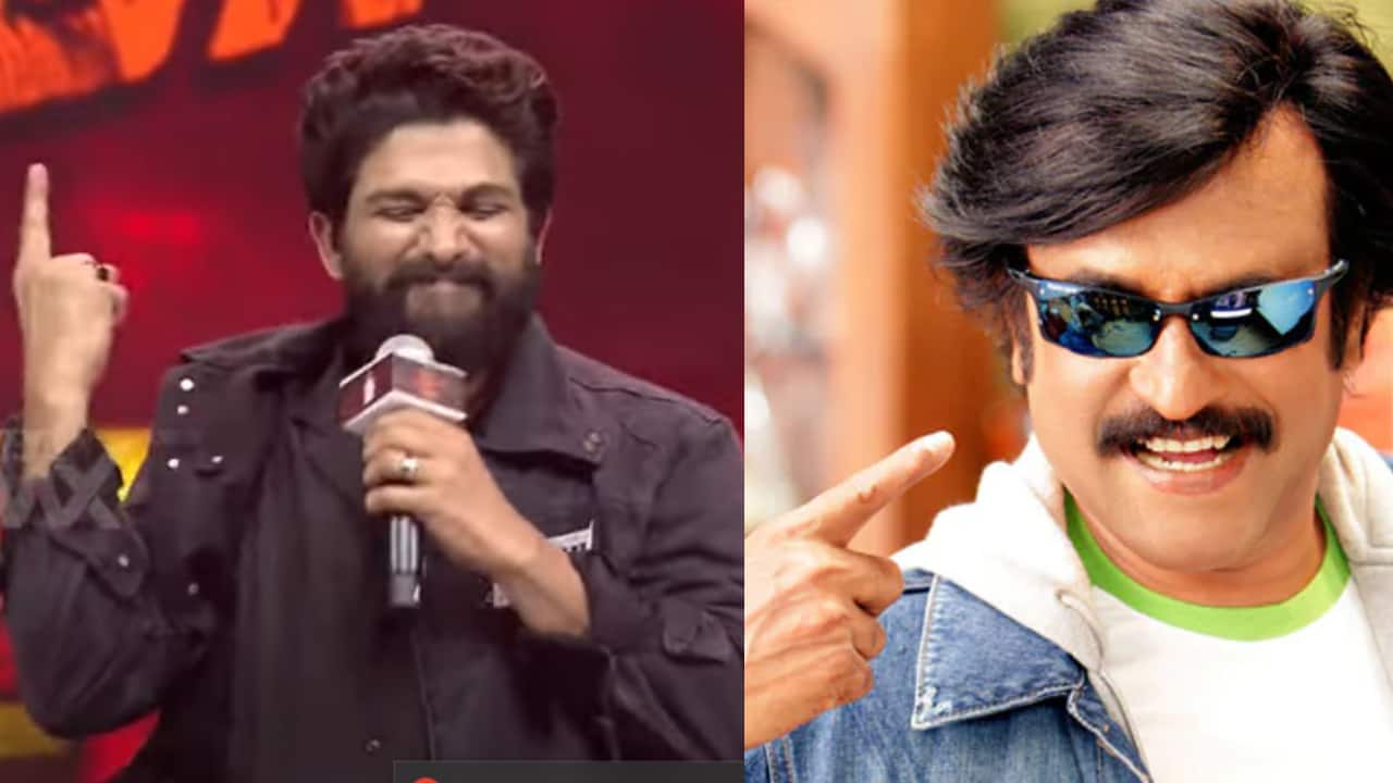 Allu Arjun hilariously mimics Rajinikanth's signature style at Pushpa 2 event, watch video