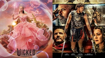 `Jon M. Chu’s lavish big-budget musical “Wicked,” starring Ariana Grande and Cynthia Erivo, debuted with $114 million domestically and $164.2 million globally for Universal Pictures, according to studio estimates Sunday.