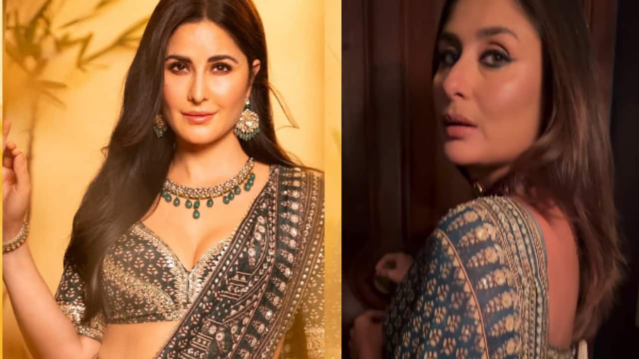 Kareena Kapoor and Katrina Kaif wore Anita Dongre's Abijini printed saree worth Rs 80000, who wore it better?