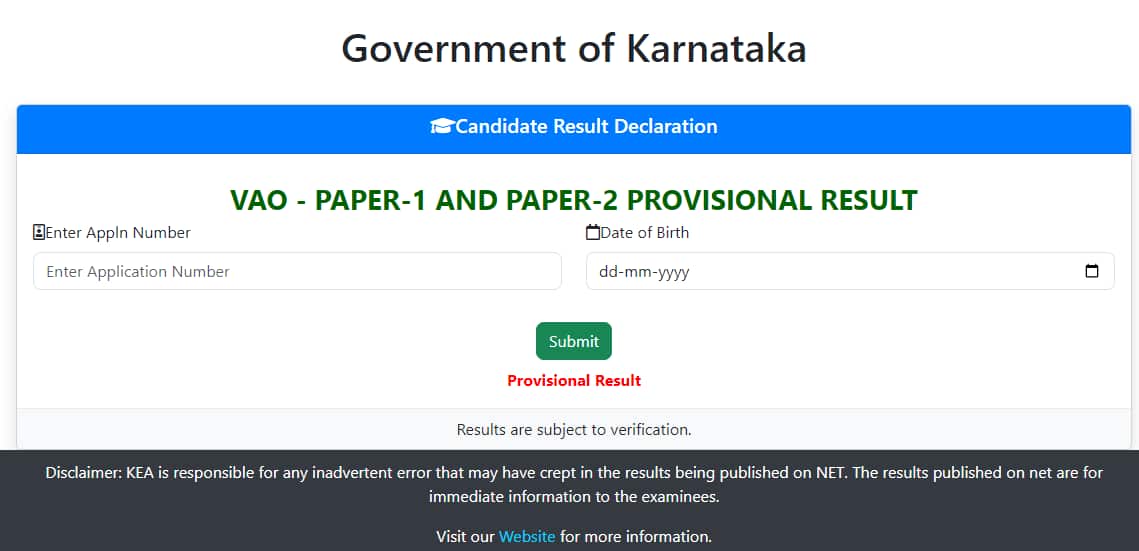 KEA VAO Result 2024 for Paper 1, Paper 2 released @ cetonline.karnataka.gov.in; direct link here KEA VAO Result 2024 for Paper 1, Paper 2 released @ cetonline.karnataka.gov.in; direct link here