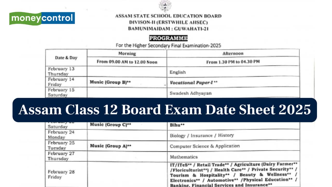 Assam HS Board Exam Date Sheet 2025 released; check class 12 timetable here Assam HS Board Exam Date Sheet 2025 released; check class 12 timetable here