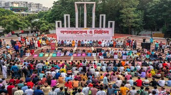 People gather to take part in a protest demanding protections for Hindus and other minority groups in Dhaka early this month. (Image: AFP file photo)