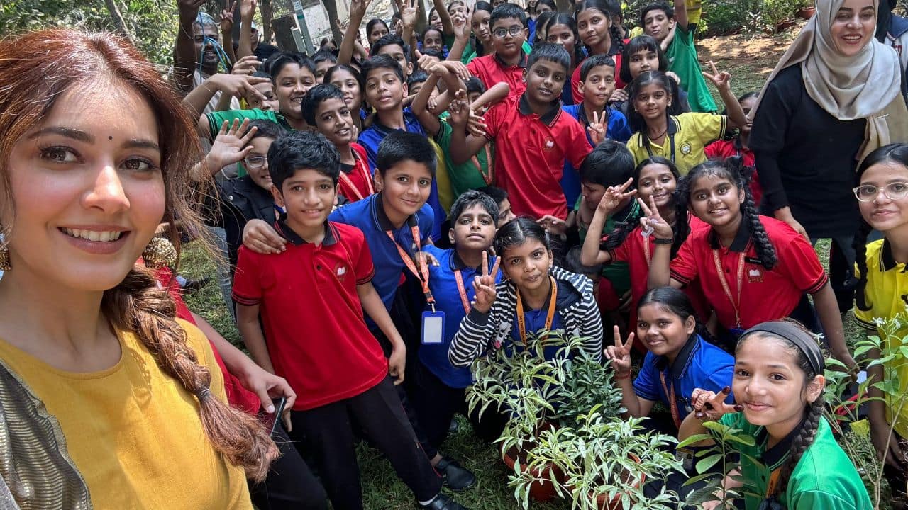 Raashii Khanna celebrates her pre-birthday by planting saplings with 100 children