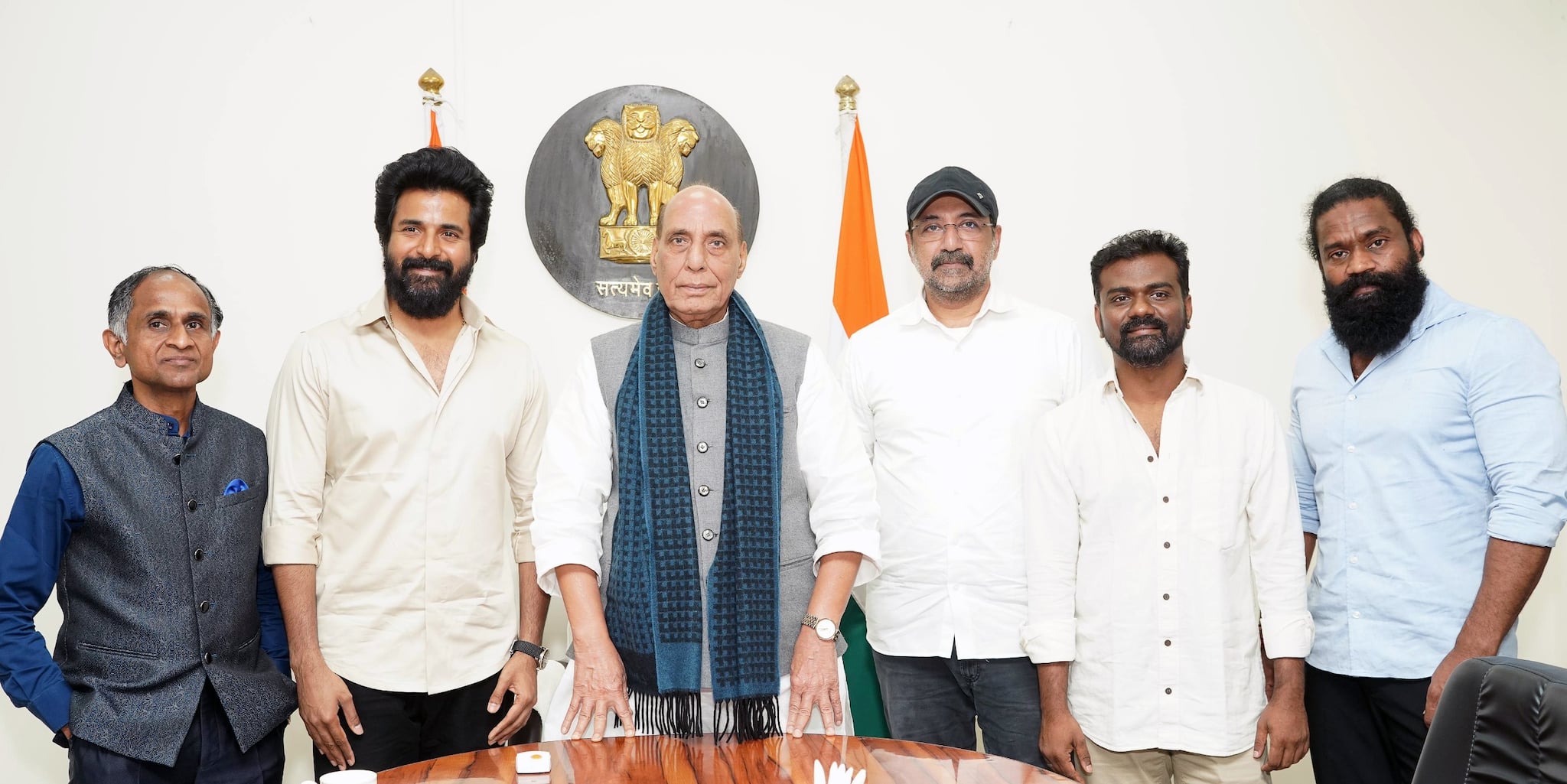 Actor Sivakarthikeyan meets Defence Minister Rajnath Singh, minister praises Amaran's team for the film's "remarkable success"