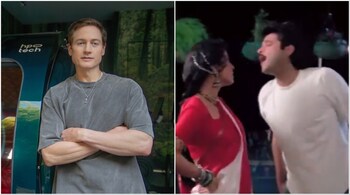US venture capitalist and entrepreneur Bryan Johnson and (right) screenshot of the song 'Khada Hoon' from the movie 'Andaaz'.