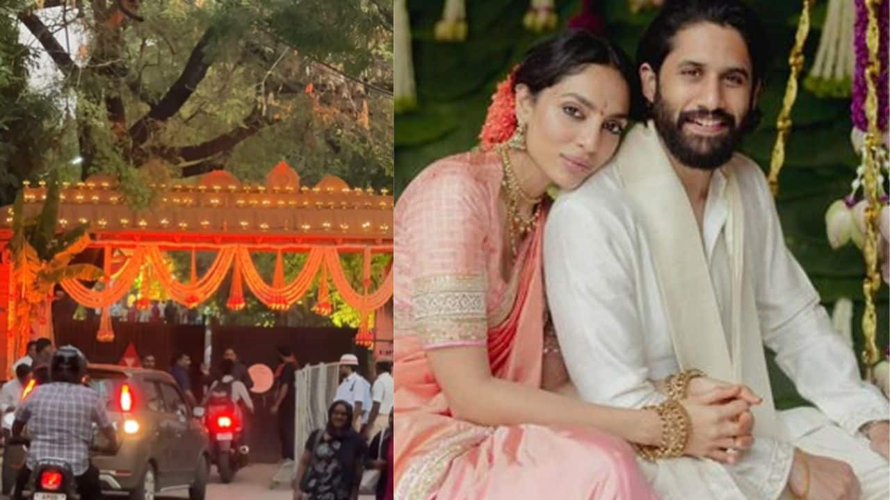 Annapurna Studios all decked up for Naga Chaitanya and Sobhita Dhulipala wedding