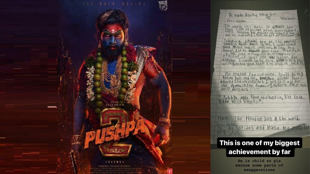 Allu Arjun receives heartfelt handwritten note from son, calls it his greatest achievement