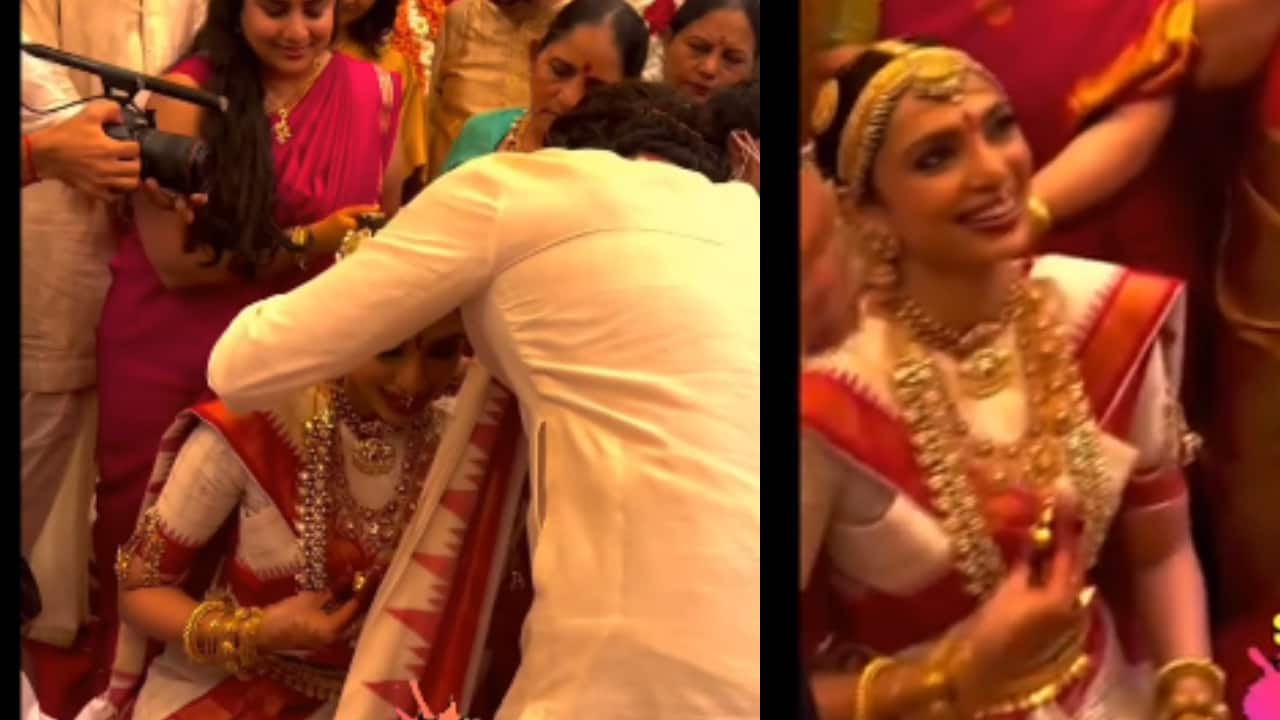 Sobhita Dhulipala stuns in white saree as Naga Chaitanya ties the Mangalsutra during wedding rituals
