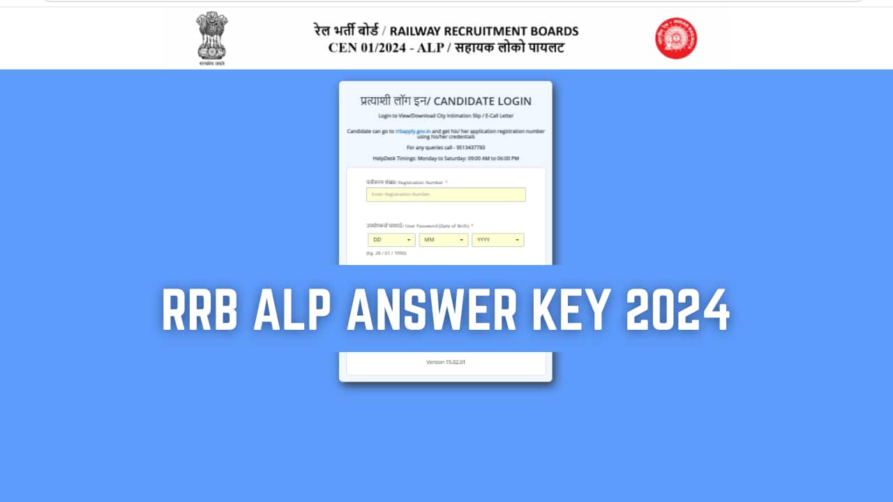 RRB ALP answer key 2024 released, here's direct link