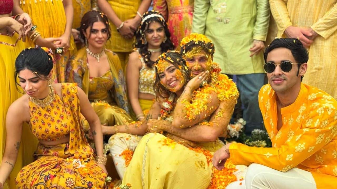 Anurag Kashyap's daughter, Aaliyah celebrates Haldi with fiancé Shane Gregoire, Khushi Kapoor and others