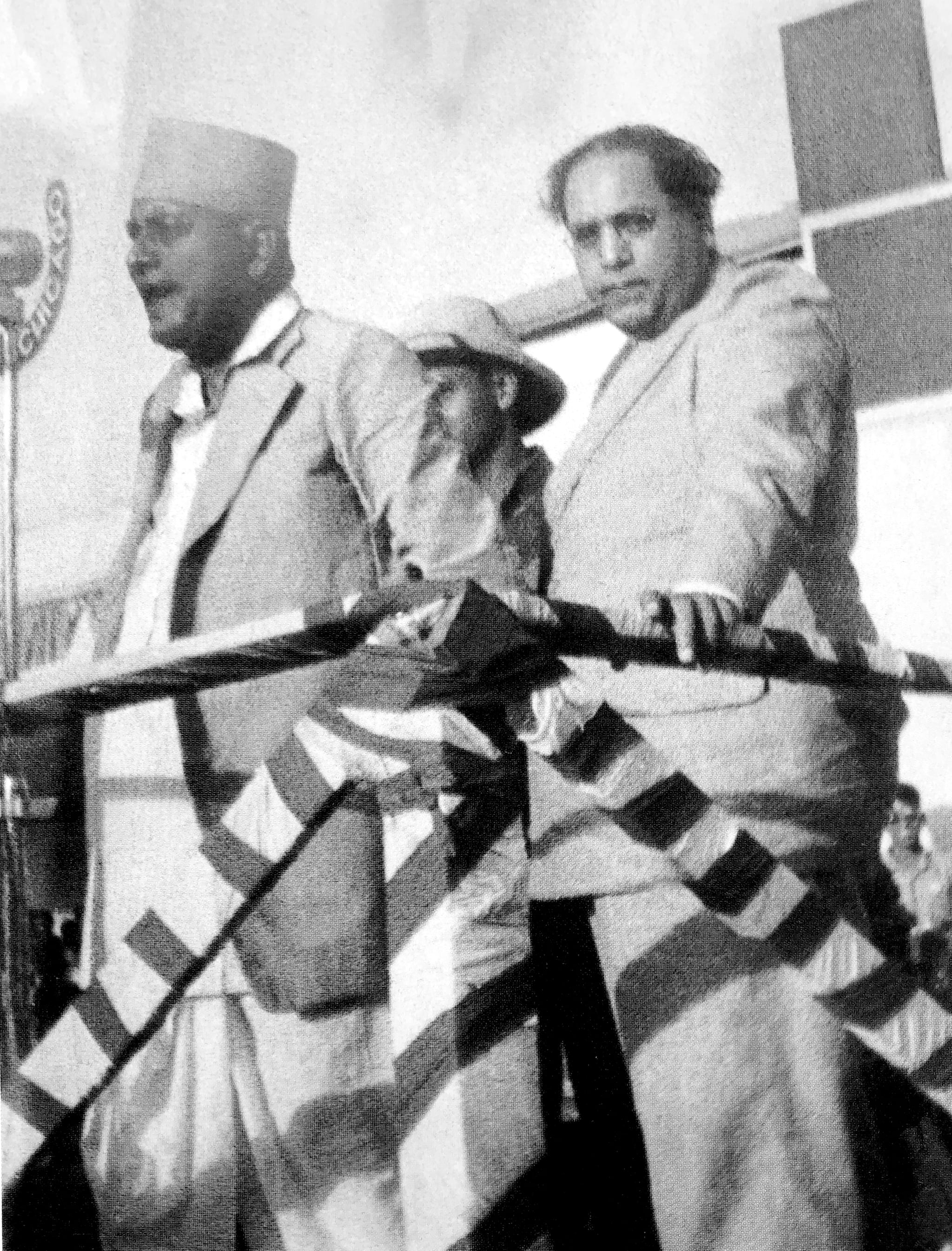 "Ganpat Jadhav alias Madkebua, one of Ambedkar’s trusted aides and chief organisers of the chalval in Mumbai, at the third conference of the All-India Scheduled Castes Federation in Mumbai on 6 May 1945." (Caption from 'A Part Apart' by Ashok Gopal; image from the archival collection of Vijay Surwade, courtesy of Navayana)