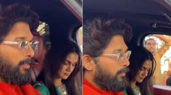 Allu Arjun at Chiranjeevi's house