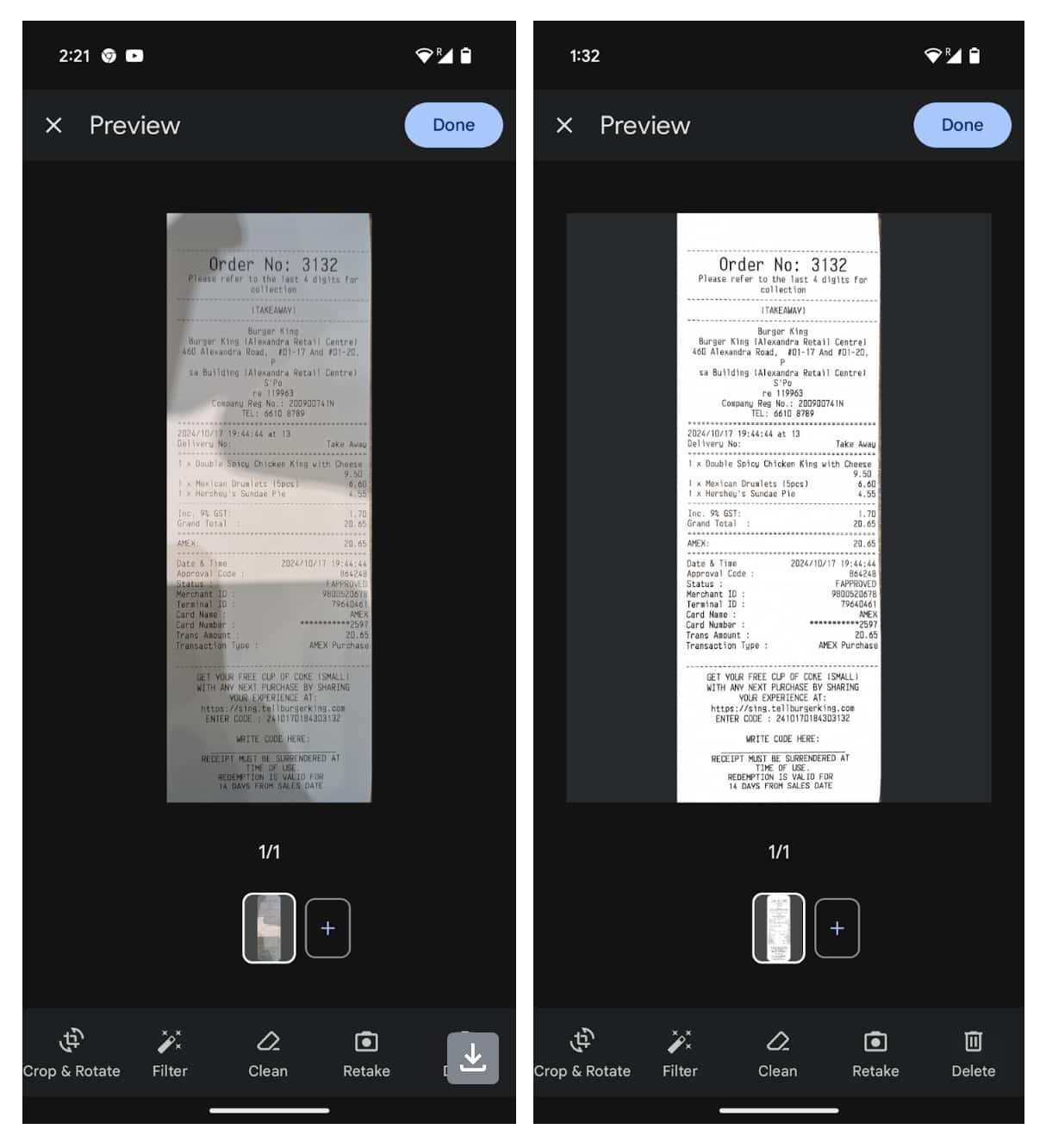 Google Drive Document scanner