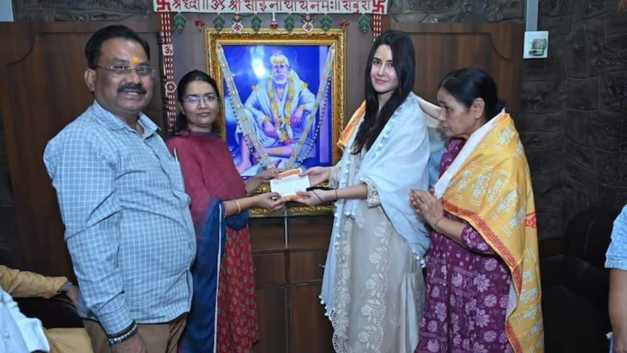 Katrina Kaif visits Sai Baba temple in Shirdi with mother-in-law, Veena Kaushal, see pics