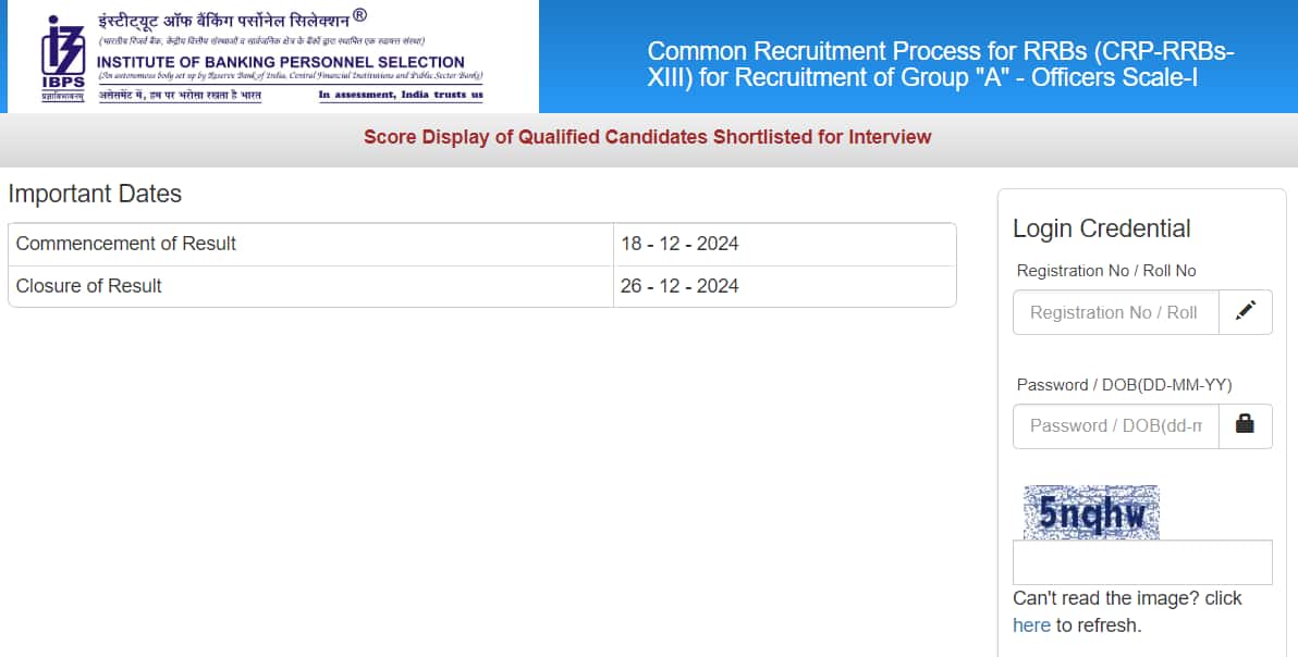 IBPS RRB Group A Result 2024 announced @ ibps.in; check details here