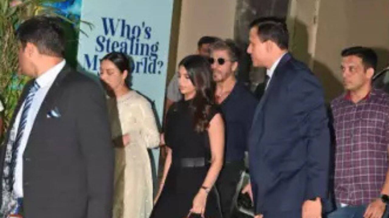 Shah Rukh Khan arrives at AbRam Khan school function amid tight security with Suhana Khan and Gauri Khan