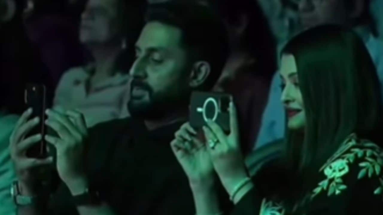 Abhishek Bachchan and Aishwarya Rai Bachchan record with pride as daughter, Aaradhya performs on stage, watch 