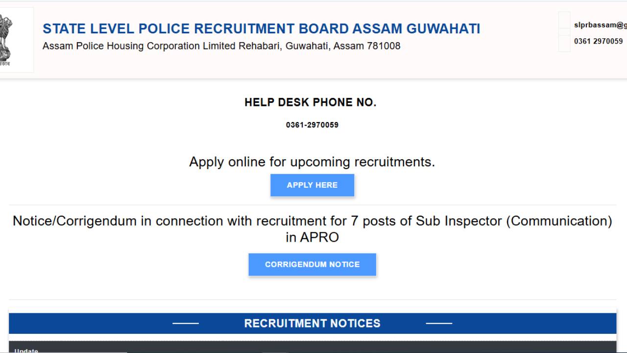 Assam Police SI Admit Card 2024 to be Released on Dec 23, Check Notice Here