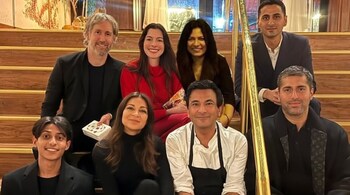 Anne Hthway in Vikas Khanna's restaurant