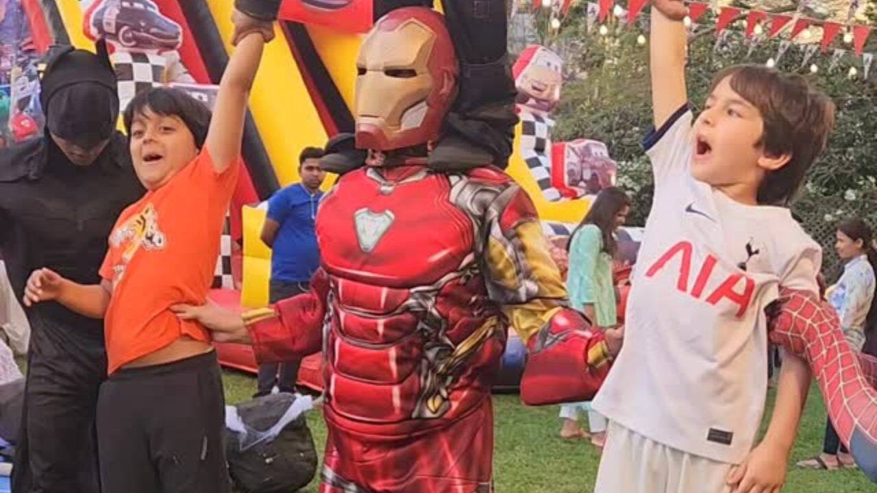 Saif Ali Khan and Kareena Kapoor celebrate Taimur Ali Khan's 8th birthday with fun football-themed celebration, watch video