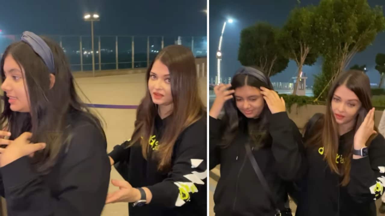 Aishwarya Rai Bachchan wishes paps 'Happy New Year' as she flies out of Mumbai with daughter Aaradhya, watch video