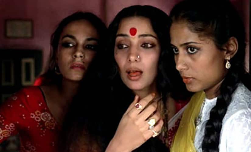 (From left) Soni Razdan, Shabana Azmi and Smita Patil in a still from Shyam Benegal's 'Mandi' (1983). 