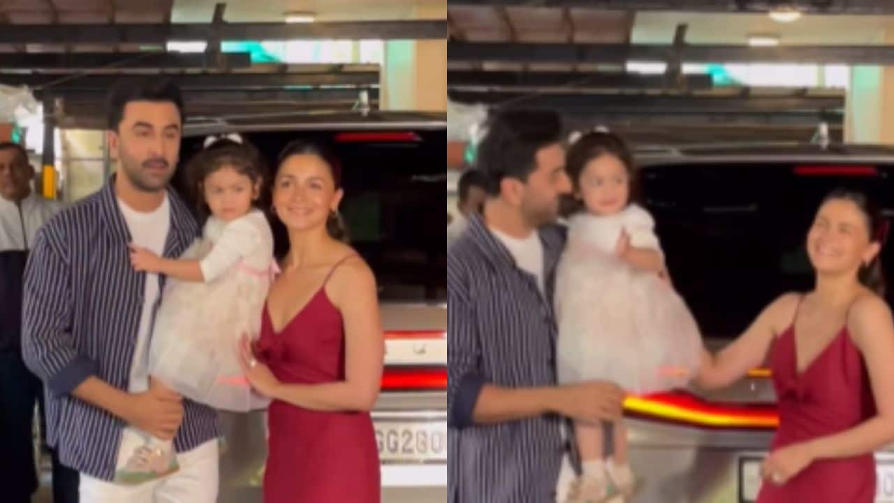 Raha Kapoor waves adorably at paparazzi at Christmas lunch with parents Ranbir Kapoor and Alia Bhatt, watch video