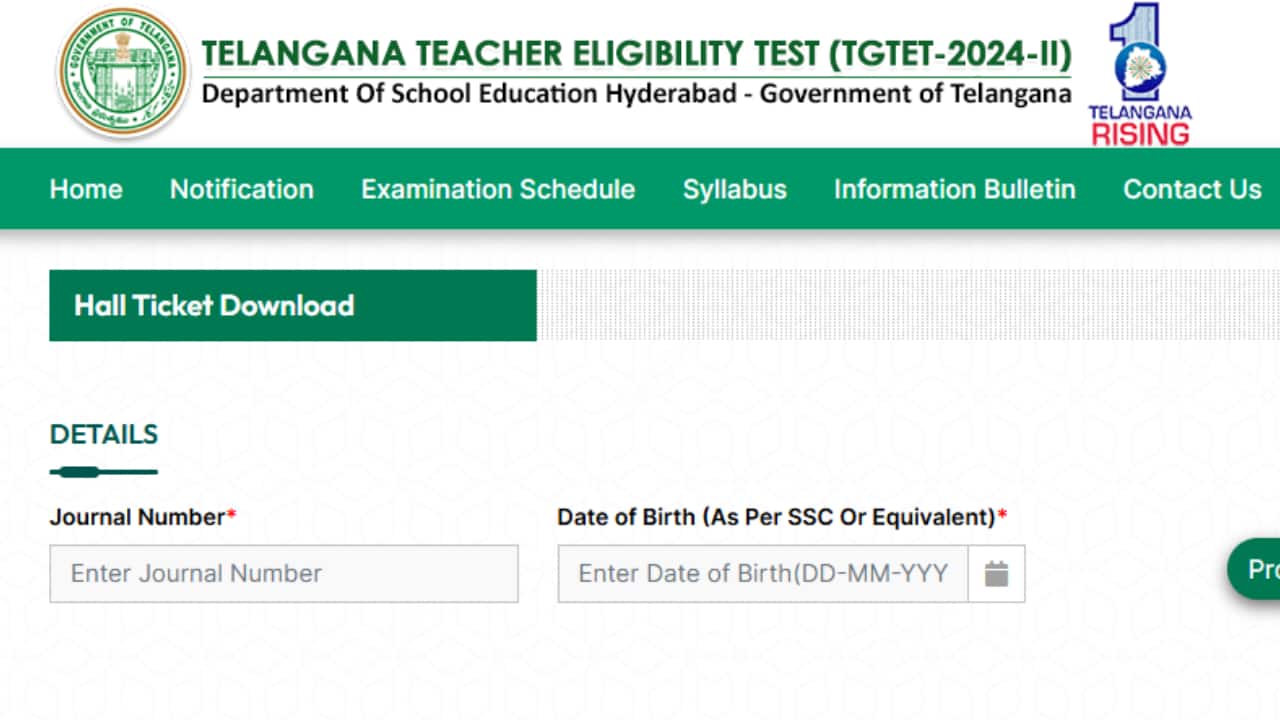 TS TET Hall Ticket 2024 released @tgtet2024.aptonline.in; Download link here