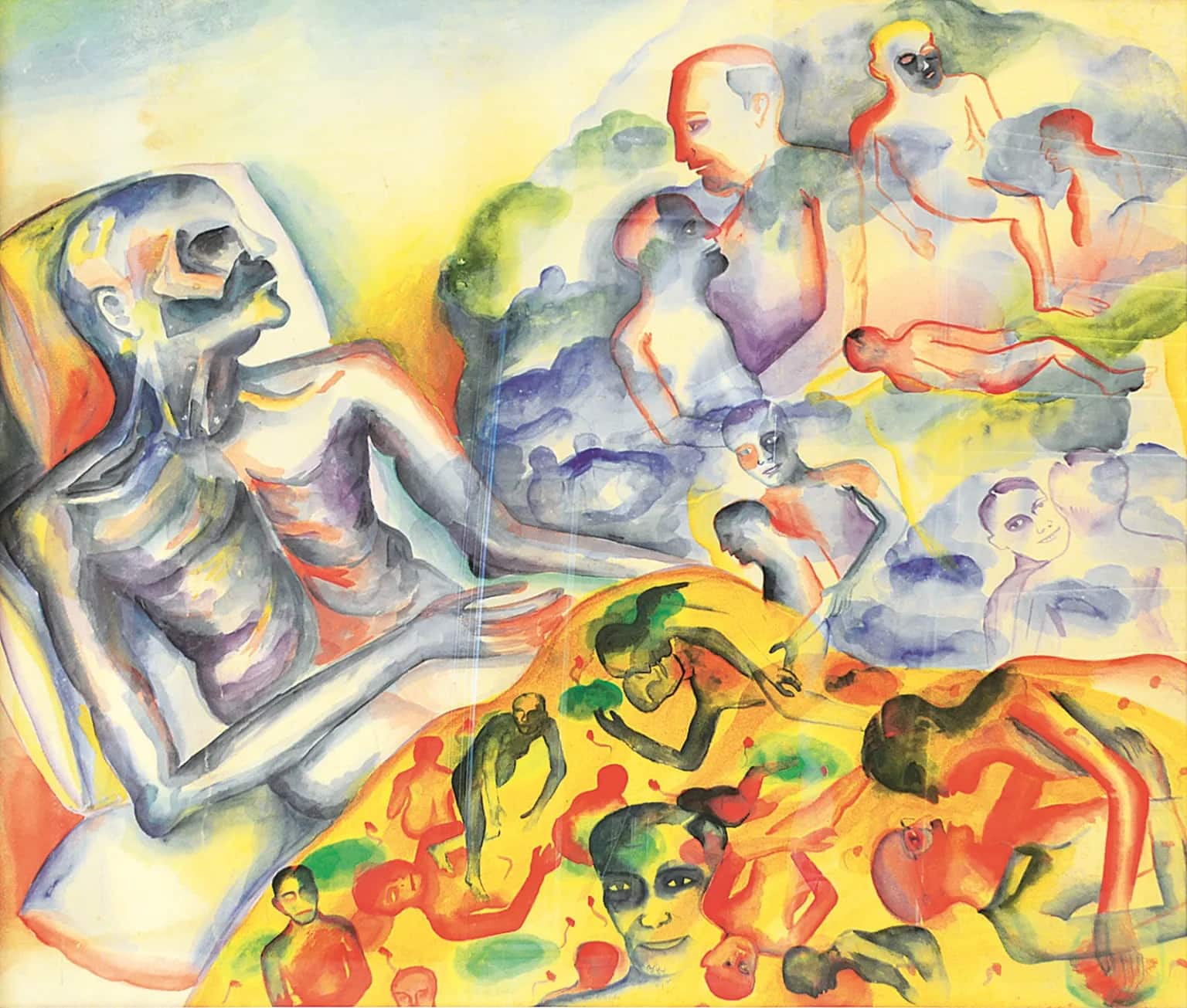 Bhupen Khakhar's 'Emaciated Man in Bed'. (Courtesy: Swaraj Art Archive)
