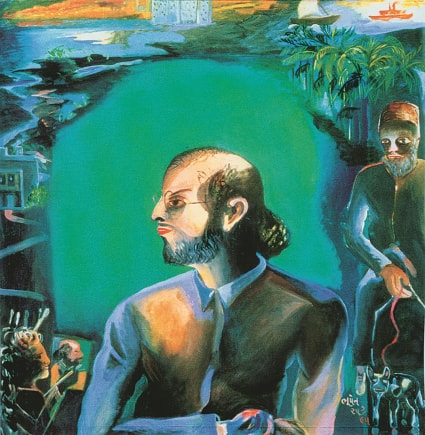 Salman Rushdie in Bhupen Khakhar's 'The Moor'. (Courtesy: Swaraj Art Archive)