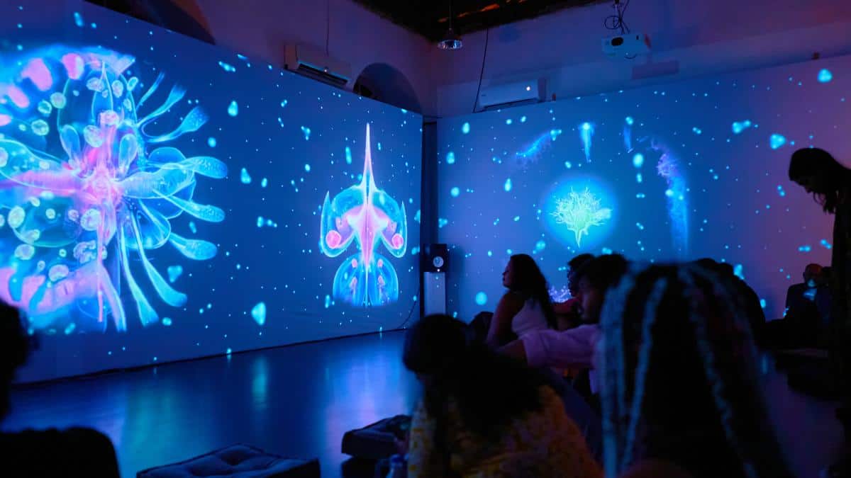 AI-generated art in "Deranged Life" at AI Minilab at Serendipity Arts Festival 2024.