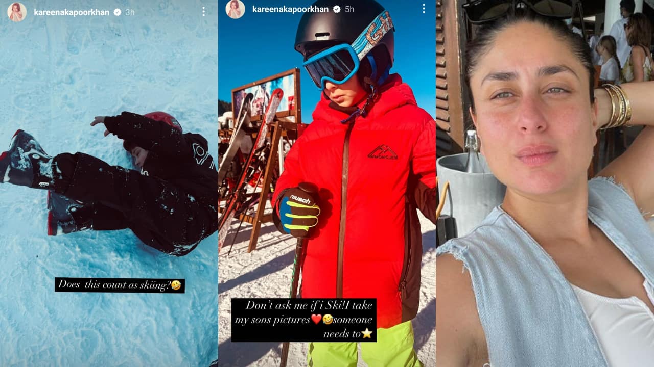 Kareena Kapoor captures adorable moments of sons Taimur and Jeh skiing during New Year vacation at Switzerland