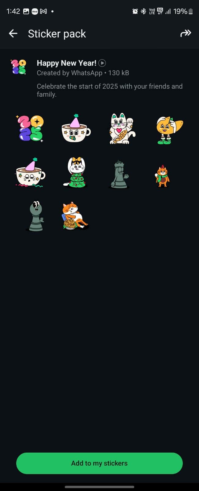 WhatsApp New Year Stickers