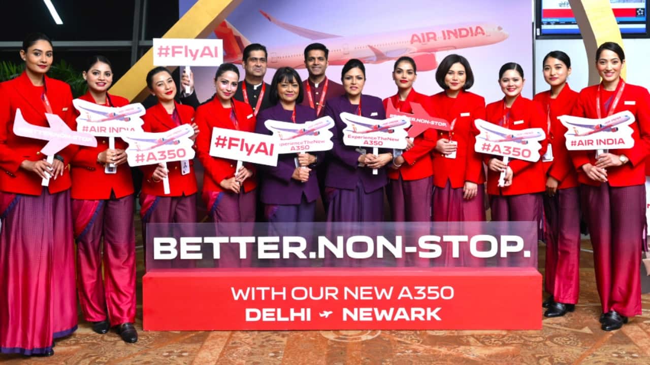 To celebrate the launch, Air India’s cabin crew embarked on a cinematic journey, recreating iconic New York City moments from popular Hollywood and Bollywood films. Dressed in Manish Malhotra-designed uniforms, the crew explored the city’s famous landmarks, expressing their excitement for the ‘new Air India experience’ arriving in New York. (Image: Air India)