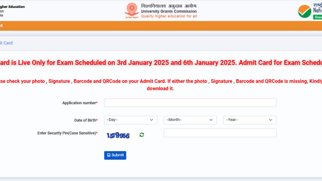 UGC NET Admit Card Released for January 6 Exam, Direct Link Here